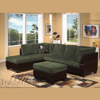 2 pc. Sectional & Ottoman Coduroy