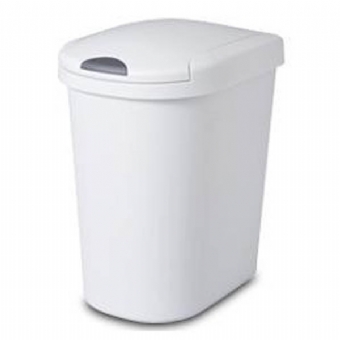 White Trash Can with Clicktop Cover 28qt