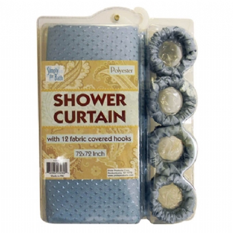 Shower Curtain With Fabric Covered Hooks